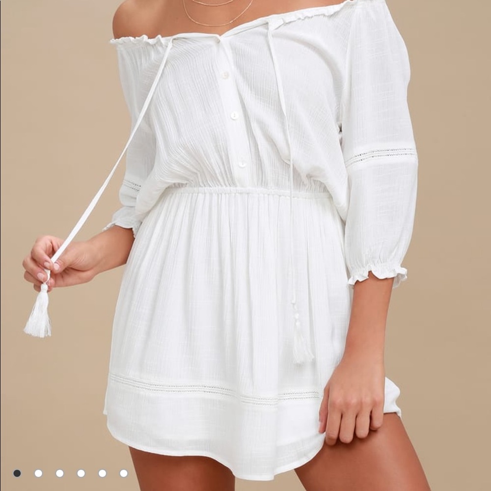 Lulus White off the Shoulder Long Sleeve